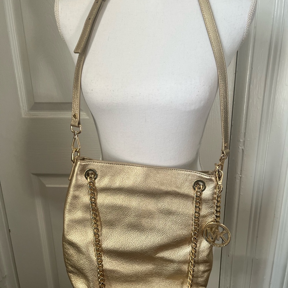 Michael Kors Gold Shoulder Bag with Chain